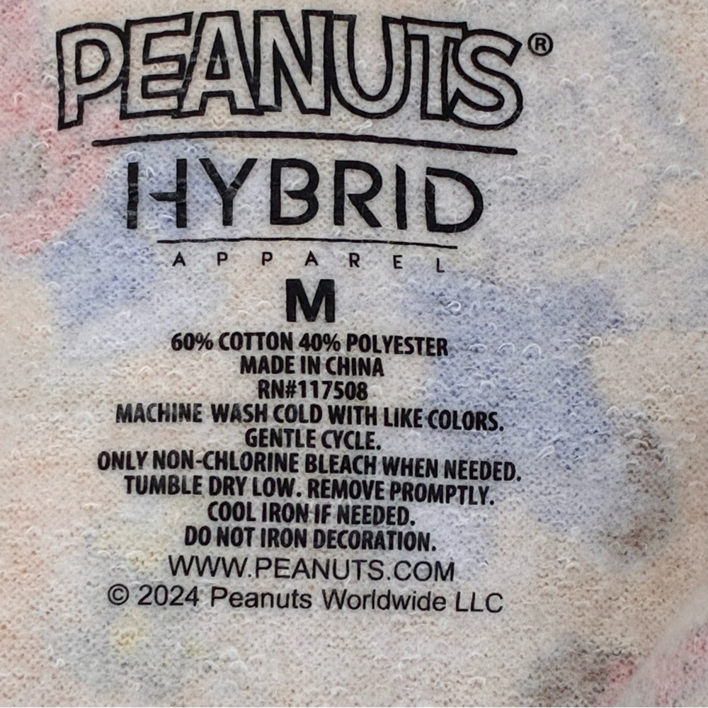 Hybrid Peanuts Hoodie Sweatshirt Mens Medium Kangaroo Pocket Graphic Print Cozy - Picture 3 of 9